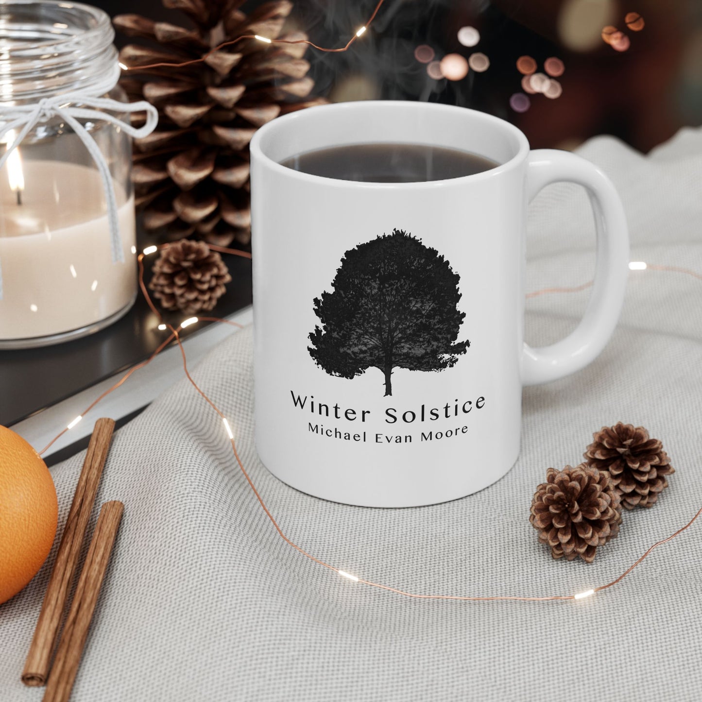 Winter Solstice Ceramic Mug, (11oz, 15oz)(White)